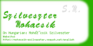 szilveszter mohacsik business card